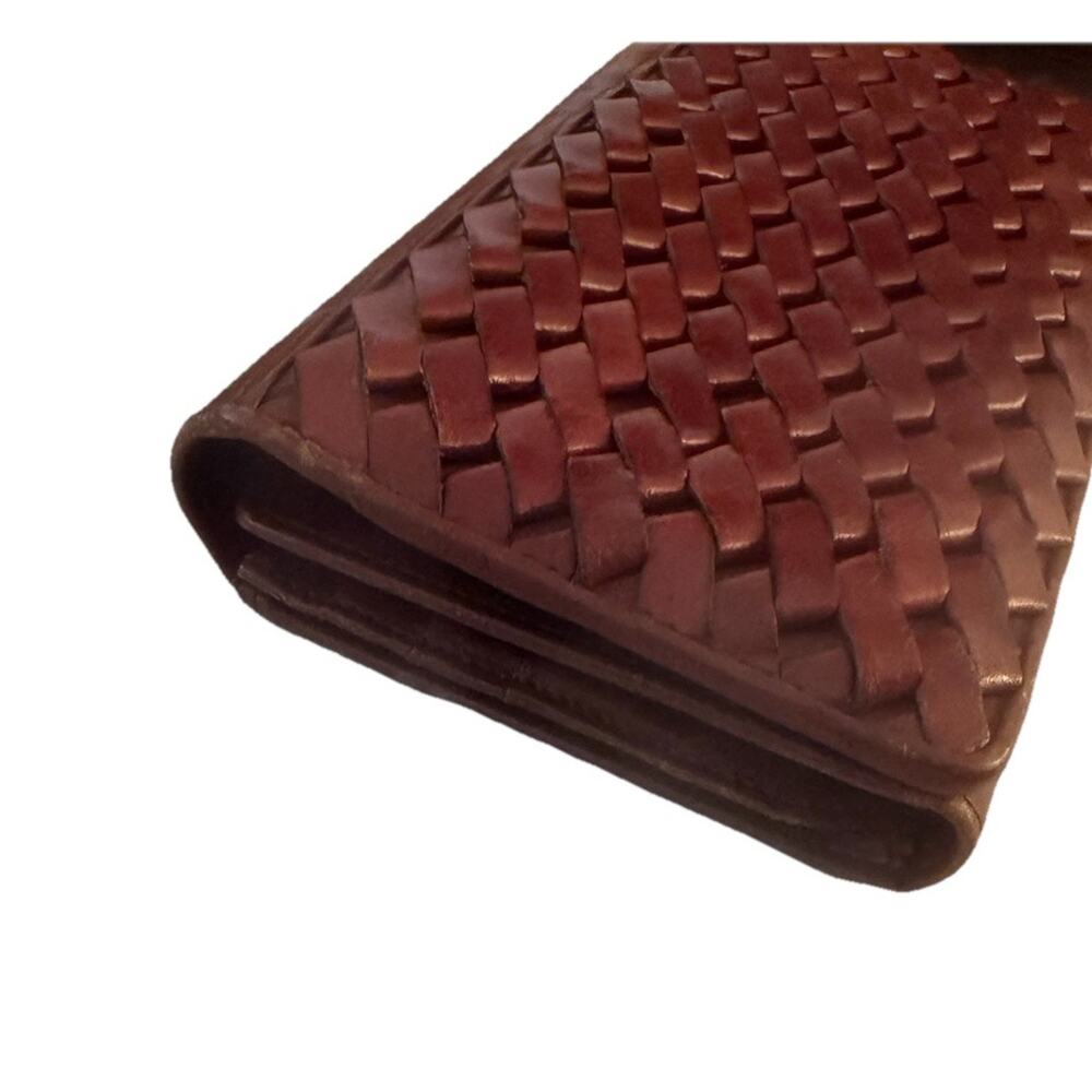 Vintage Etienne Aigner Woven Wallet Leather Brown 3522-23 - Picture 7 of 7